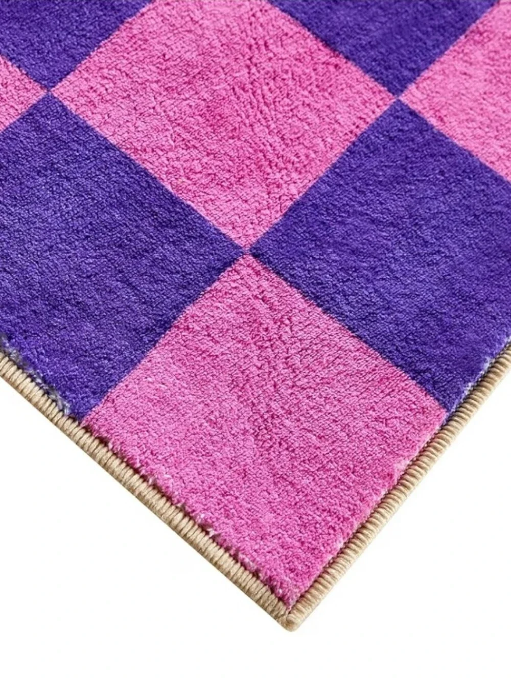 NWT 2'x3' Checker Colorblock Print Small Area Rug Door Mat Multicolor Non-Slip